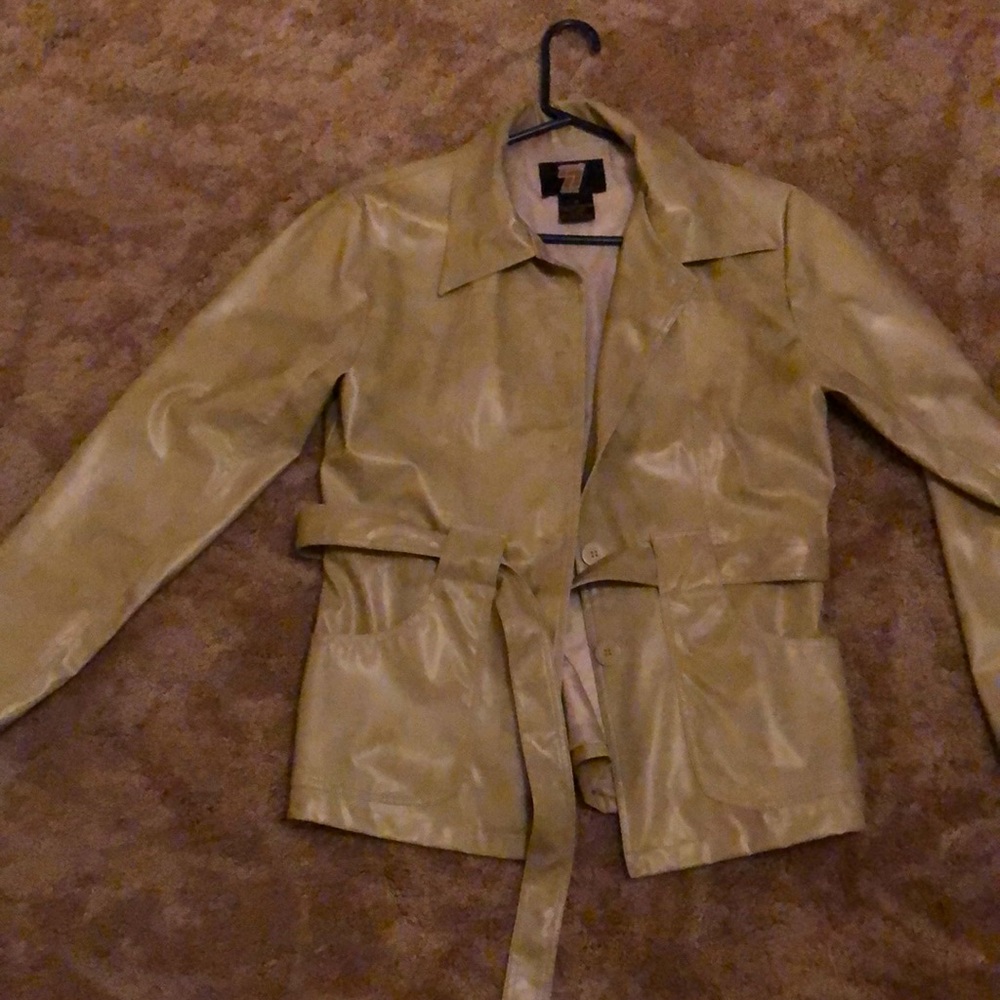 Leather look coat